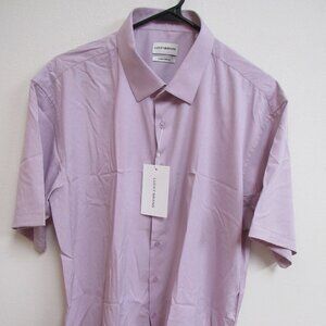 NWT Lucky Brand Regular Fit 4 Way Stretch Lavender Short-Sleeve Shirt XL 17-17 1